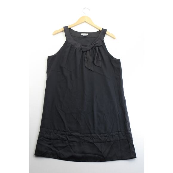 H&M black short sleeveless minimalist versatile bow dress womens 14 capsule - Picture 1 of 6